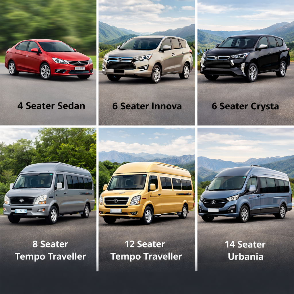 all vehicle with different seaters